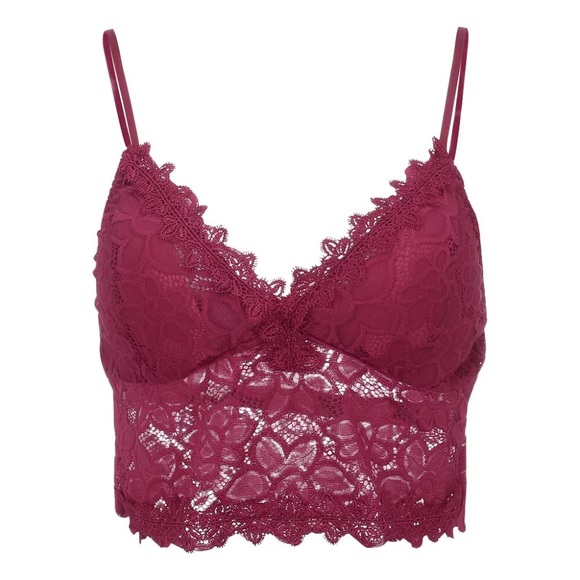 Lace bralette padded red adjustable straps - Picture 2 of 4